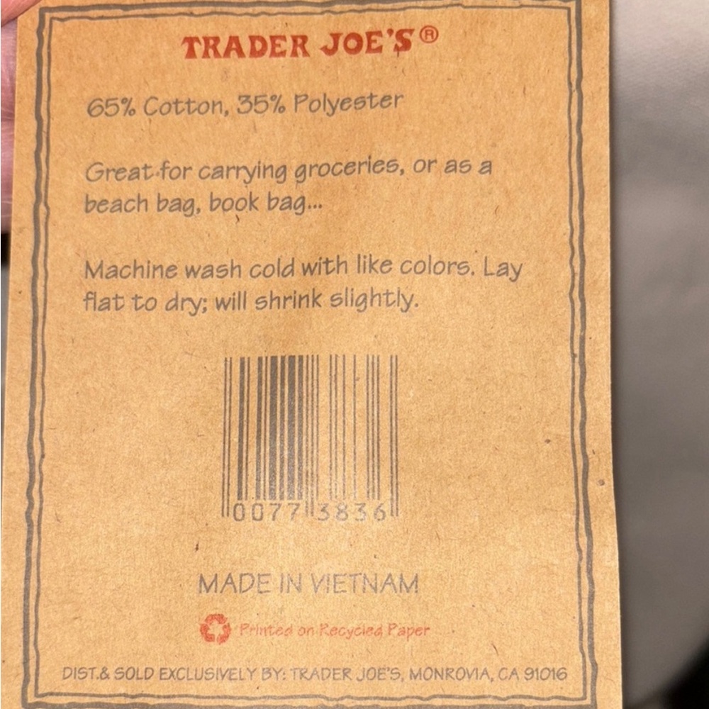 Trader Joe’s Canvas Tote Bag - Picture 6 of 6